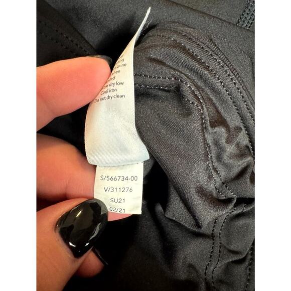 Athleta Leggings Women's 1X Black Stretch Elastic Waist Back Zip Accelerate Crop - Picture 5 of 5